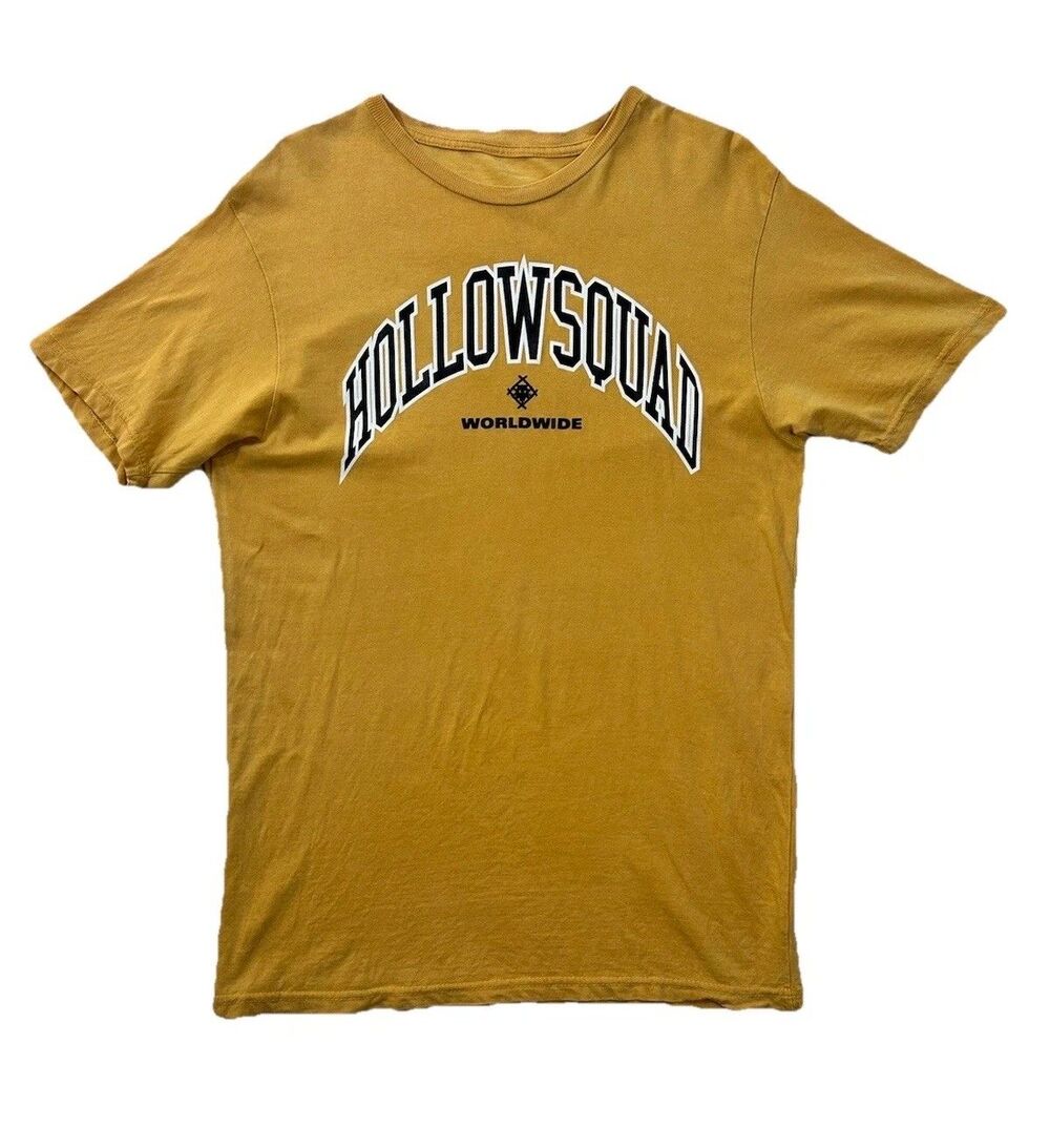 Xavier Wulf Hollow Squad Ethelwulf Shirt Mens Medium Mustard Yellow Streetwear